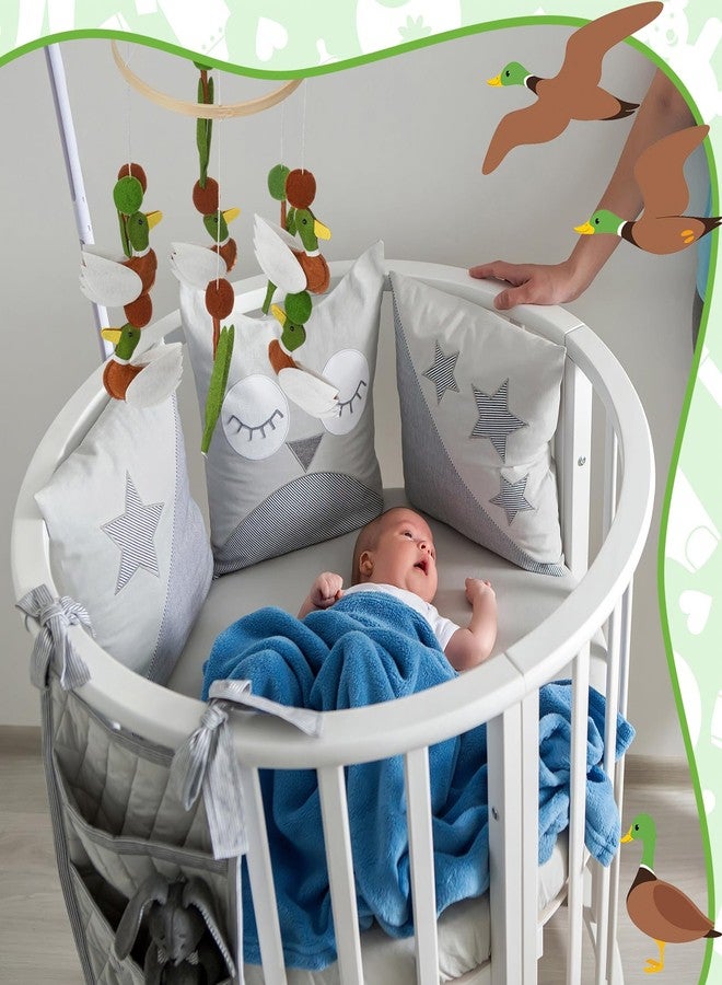 Sonwyoung Mallard Duck Baby Mobile for Crib Nursery Felt Wooden Wild Mallard Duck Hanging Decor for Infant Mobile Crib Newborn Gift for Boys Girls Stuff Neutral - Image 5